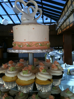 cupcake tower and cake