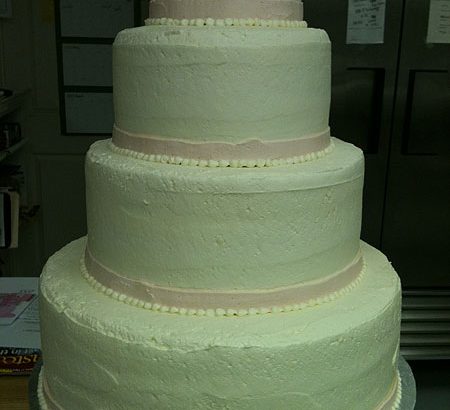 white and pink cake
