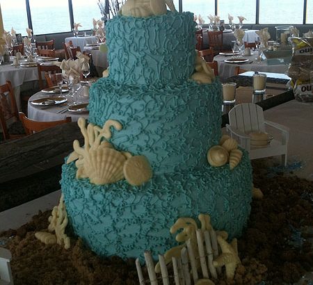 blue beach cake
