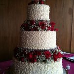 rose themed wedding cake