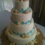 white and seashell wedding cakes