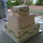 square white wedding cake