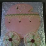 pink carriage baby shower cake